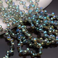 Бусины хрустальные Капелька 4мм цвет Vitrail Blue, 1 нить(~100 бусин)