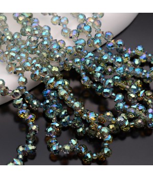 Бусины хрустальные Капелька 4мм цвет Vitrail Blue, 1 нить(~100 бусин)