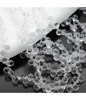 Бусины хрустальные Капелька 6мм цвет Grystal, 1 нить(~100 бусин)