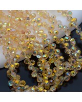 Бусины хрустальные Капелька 6мм цвет Золотистый, 1 нить(~100 бусин)