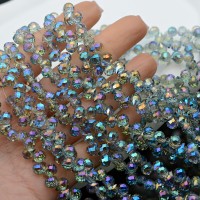 Бусины хрустальные Капелька 6мм цвет Vitrail Blue, 1 нить(~100 бусин)