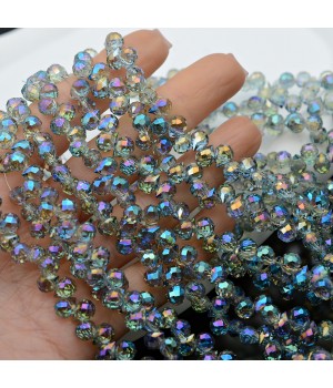 Бусины хрустальные Капелька 6мм цвет Vitrail Blue, 1 нить(~100 бусин)