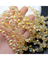 Бусины хрустальные Капелька 8мм цвет Золотистый, 1 нить(~90 бусин)