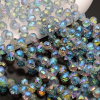 Бусины хрустальные Капелька 8мм цвет Vitrail Blue, 1 нить(~90 бусин)