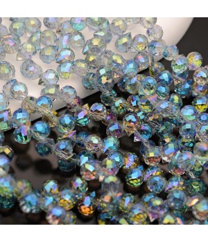 Бусины хрустальные Капелька 8мм цвет Vitrail Blue, 1 нить(~90 бусин)
