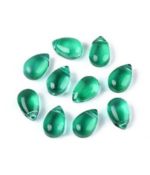 Cuentas Gota 9:6mm color Verde, 10 piezas