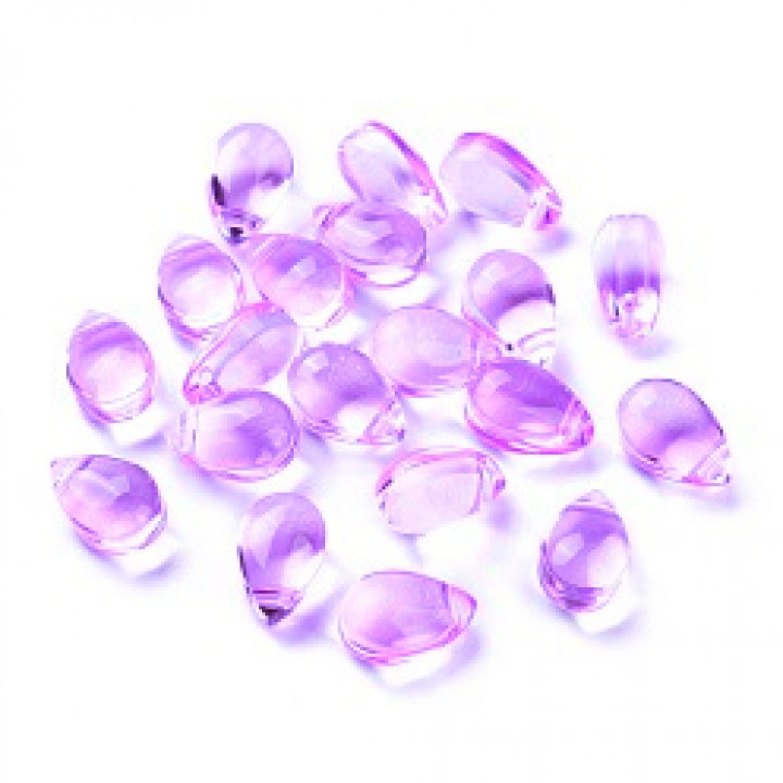 Teardrop Glass Beads 9:6mm color Medium Purple, 10 pieces