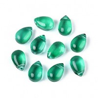 Cuentas Gota 9:6mm color Verde, 10 piezas