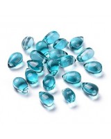 Бусина Капля 9:6мм цвет Бирюзовый, 10 штук