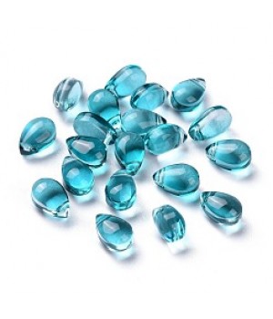 Бусина Капля 9:6мм цвет Бирюзовый, 10 штук