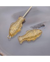 Бусина Рыбка Чешское стекло цвет светлая карамель, 1 штука