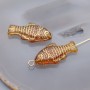 Czech Glass Fish Beads Light Brown color, 1 piece