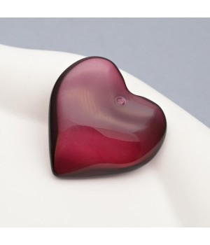 Colgante de cristal Corazón 35mm color Borgoña, 1 pieza