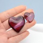 Colgante de cristal Corazón 35mm color Borgoña, 1 pieza
