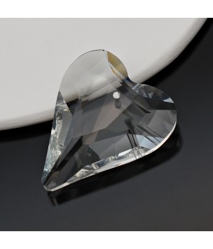Colgante de cristal Corazón 38mm color Crystal, 1 pieza