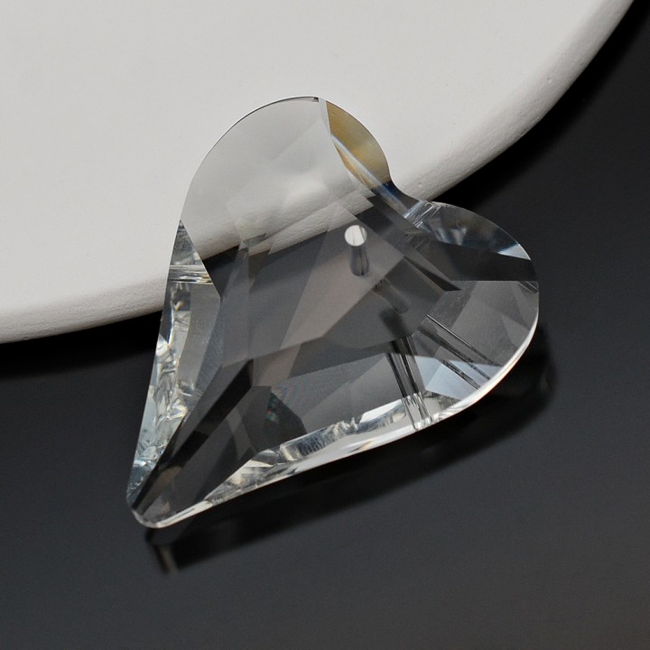 Colgante de cristal Corazón 38mm color Crystal, 1 pieza