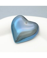Подвеска хрустальное Сердце 35мм цвет Деним, 1 штука