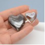 Colgante de cristal Corazón 35mm color Gris, 1 pieza