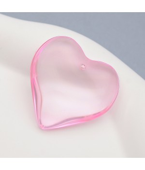 Colgante de cristal Corazón 35mm color Rosa, 1 pieza