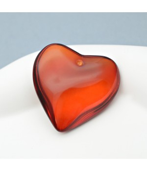 Colgante de cristal Corazón 35mm color Rojo, 1 pieza