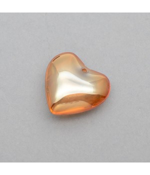 Colgante de cristal Corazón 24mm color Ámbar, 1 pieza