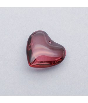 Colgante de cristal Corazón 24mm color Borgoña, 1 pieza