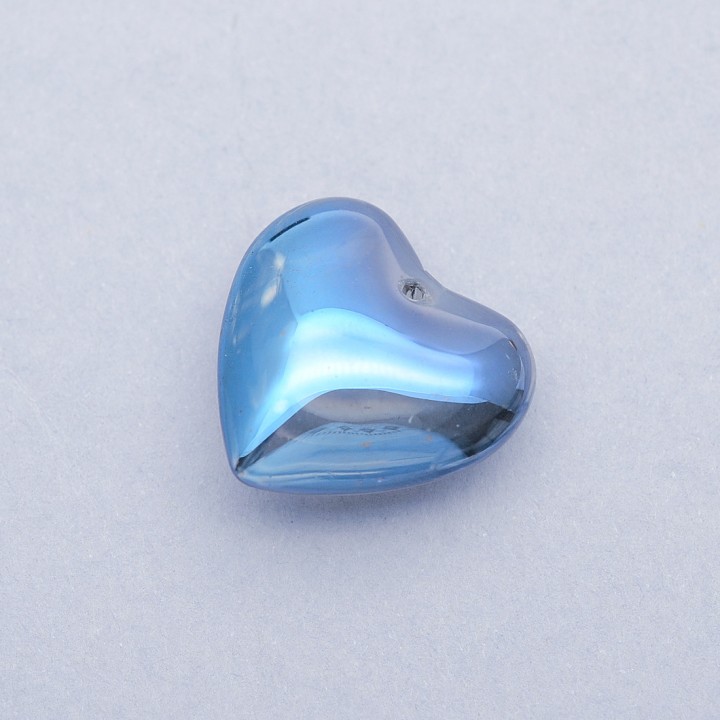 Colgante de cristal Corazón 24mm color Azul, 1 pieza