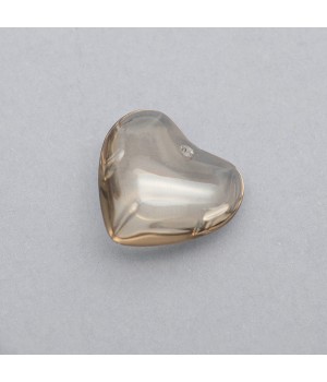 Colgante de cristal Corazón 24mm color Gris, 1 pieza