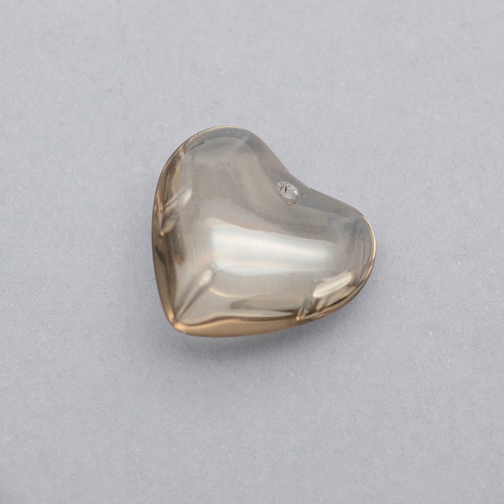Colgante de cristal Corazón 24mm color Gris, 1 pieza