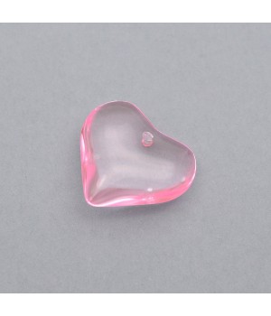 Colgante de cristal Corazón 24mm color Rosa, 1 pieza