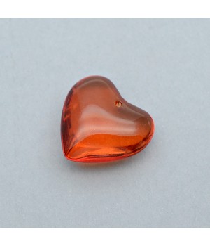 Colgante de cristal Corazón 24mm color Rojo, 1 pieza