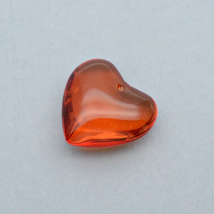 Colgante de cristal Corazón 24mm color Rojo, 1 pieza