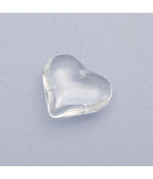 Colgante de cristal Corazón 24mm color Blanco, 1 pieza