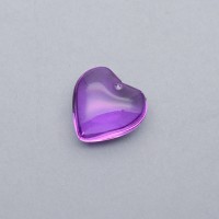 Подвеска хрустальное Сердце 20мм цвет Аметист, 1 штука