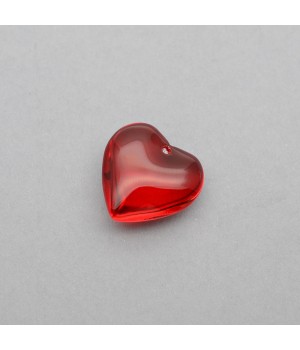Colgante de cristal Corazón 20mm color Rojo, 1 pieza