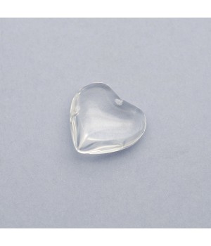 Colgante de cristal Corazón 20mm color Blanco, 1 pieza