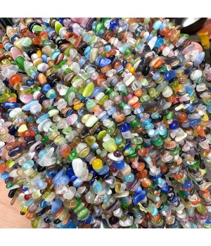 Freeform Glass Beads 3-5mm Mix color, 1 strand 80cm