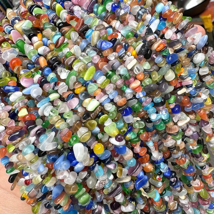 Freeform Glass Beads 3-5mm Mix color, 1 strand 80cm