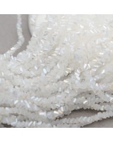 Cuentas de cristal Triangulo 3mm color Jade Blanco AB, 1 hilo(~135 cuentas)