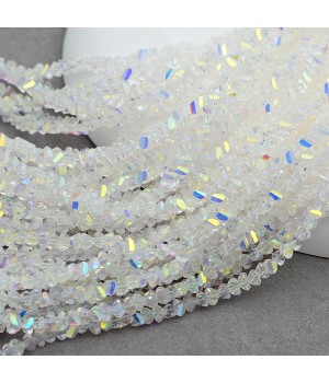 Cuentas de cristal Triangulo 3mm color Diamante amarillo AB, 1 hilo(~135 cuentas)