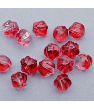 8mm Pumpkin Beads Red color, 10 pieces
