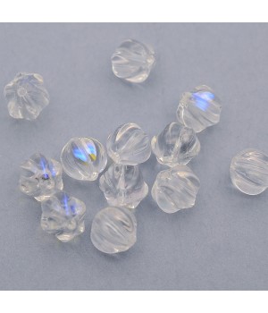 8mm Pumpkin Beads Crystal AB color, 10 pieces