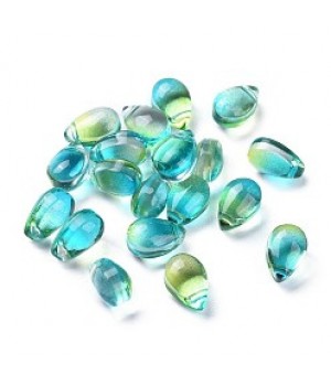 Teardrop Glass Beads 9:6mm color Turquoise, 10 pieces