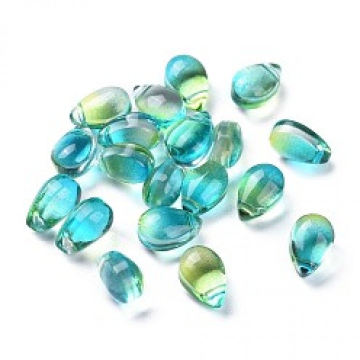 Teardrop Glass Beads 9:6mm color Turquoise, 10 pieces