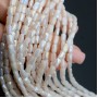Faceted Rectangle Glass Beads 6:4mm color Beige Porcelain AB, 1 strand (~78 beads)