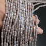 Faceted Rectangle Glass Beads 6:4mm color Lilac Porcelain AB, 1 strand (~78 beads)