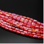 Faceted Rectangle Glass Beads 6:4mm color Red Porcelain AB, 1 strand (~78 beads)