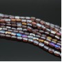 Faceted Rectangle Glass Beads 6:4mm color Lilac AB, 1 strand (~78 beads)