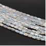 Faceted Rectangle Glass Beads 6:4mm color Crystal AB, 1 strand (~78 beads)