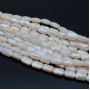 Faceted Rectangle Glass Beads 8:6mm color Beige Porcelain AB, 1 strand (~72 beads)